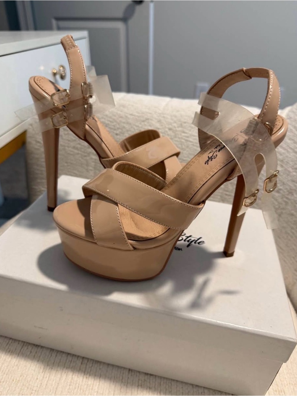 Pageant Nude Platform High Heels - Women